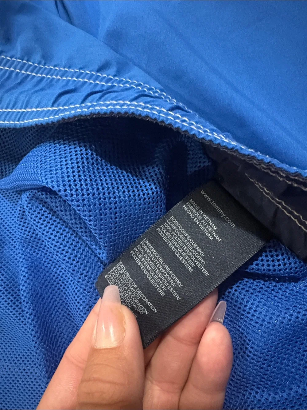 Tommy Hilfiger Men’s Royal Blue Swim Trunks with Drawstring